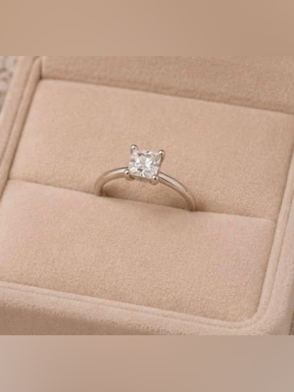 Sterling Silver 1-5 carat Princes Cut Cubic Zirconia Ring